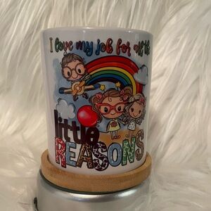 Teacher’s gift - 11oz. Ceramic Planter with Bamboo resting dish.